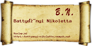 Battyányi Nikoletta névjegykártya